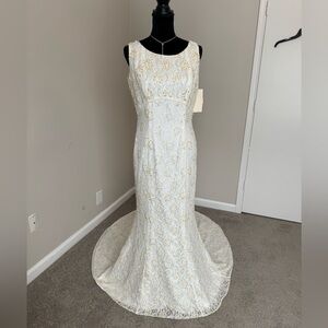 Ivory Beaded Wedding Dress Size 16